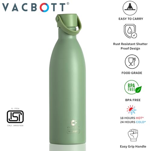 Image of Clay Craft Meko Double Wall|18 Hours Hot and 24 Hours Cold Water Bottle Vacuum Insulated Flask Bottle|680ml, Steel Bottles for Travelling|BPA-Free|Leak Proof|BIS Certified|1Year Limited Warranty
