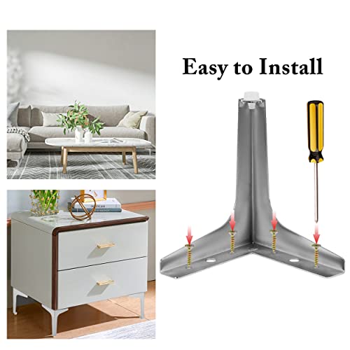 Metal Furniture Legs 7 Inch, Legs For Furniture Set Of 8, Modern Style Silver Couch Legs Replacement Furniture Feet For Sofa, Bed, Cabinet #TOP3