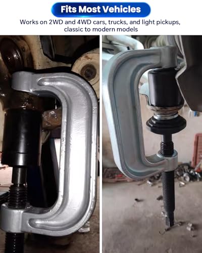 ATPEAM 4 in 1 Kugelgelenk Abzieher Set mit C-Bügel, 10tlg Traggelenk Abzieher für Autos, SUVs und LKW, Universelles Querlenker Werkzeug für Radnaben und Kreuzgelenke