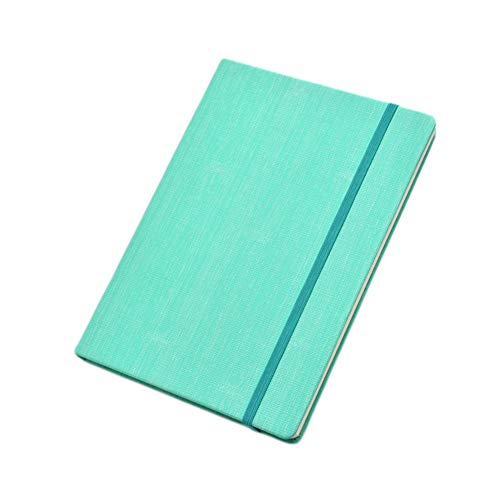 Clenp Kunstleder-Einband, A5, 190 Seiten, Papier, Kunstledereinband, liniert, Notizbuch, Büro, Schule, Tagebuch für Studenten, Studenten, Geschäftsleute, Cyan 14,6 x 21,4 cm Cover
