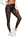 SweatyRocks Women's Floral Sheer Mesh Leggings Stretchy High Waist Pants Black M