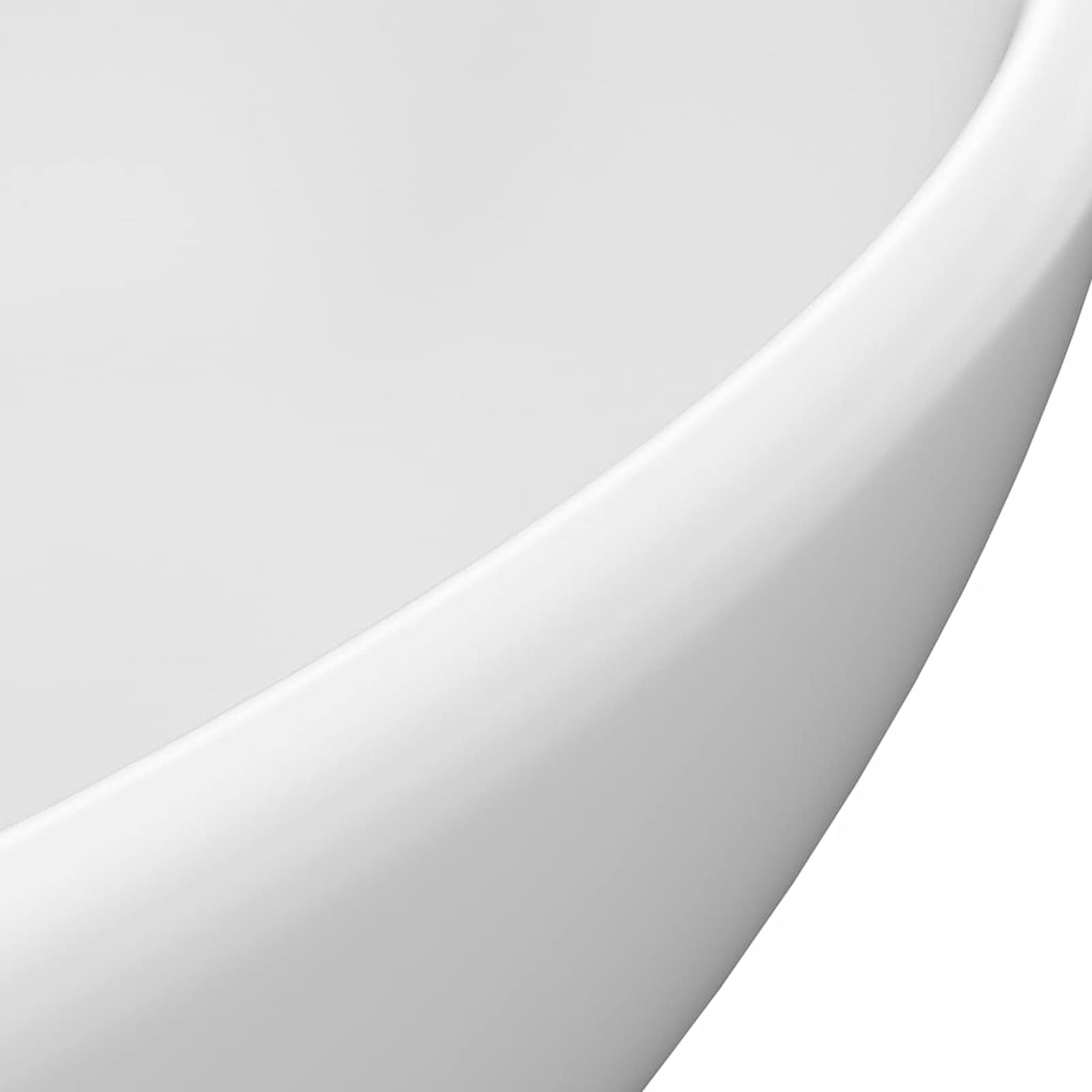 Tidyard Lavabo de Lujo Ovalado Lavabo sobre Encimera Lavabo de Baño Lavabo Ovalado Moderno para Encimera Cerámica Blanco Mate 40x33 cm