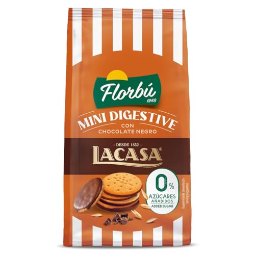 Mini galletas digestive con chocolate negro 0% azúcares añadidos Florbu