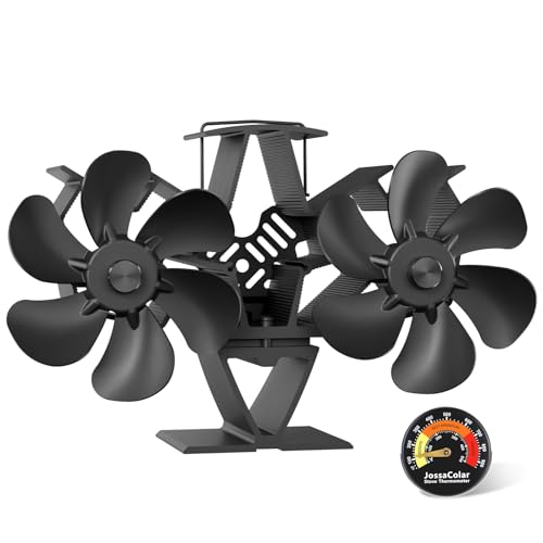 JossaColar Wood Stove Fan Heat Powered | 12-Blade Non Electric Heat Activated | Cocoon Fan for...