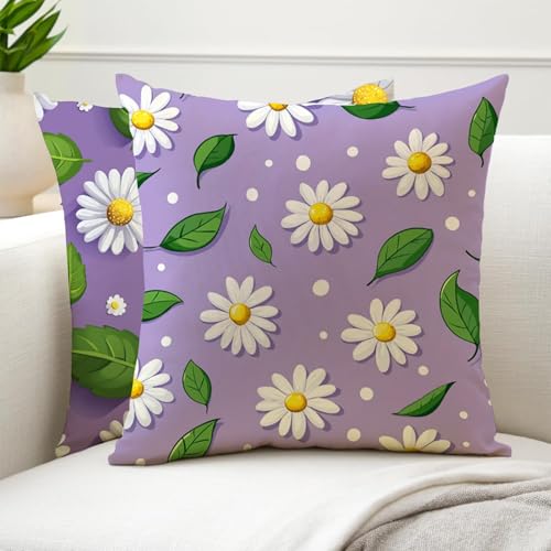 Cuscini da Esterno Impermeabili 55x55cm Viola Cuscini per Divano Set di 2 Impermeabili Velluto Decorazioni Casa Pianta Cuscino per Panca da Esterno Giardino, Sedie da Cucina, Patio Divano Auto G6-558