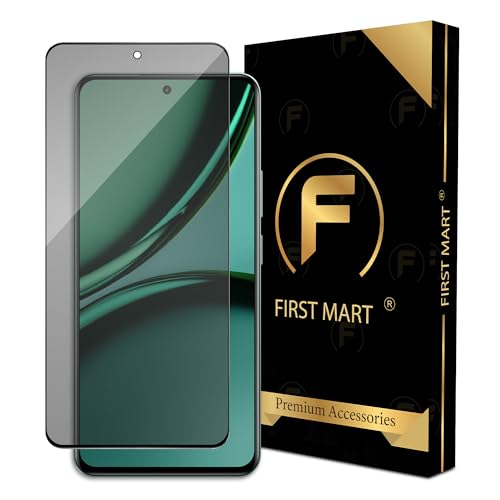 Image of FIRST MART Privacy Tempered Glass Screen Protector for Realme Narzo 80X, Narzo 70X and Narzo 60X (6.72 Inch) With Edge to Edge Screen Coverage & Installation Kit | Black