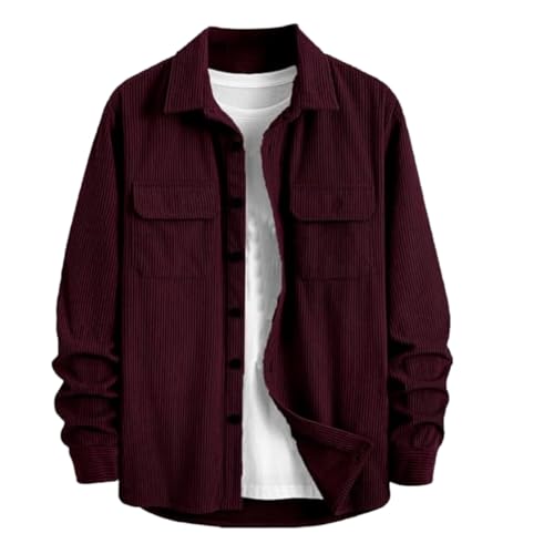 Image of MiraMichi Men's Full Sleeve Corduroy Striped Casual Jacket, Ideal for Stylish Everyday Outfits