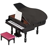 Whyzsjnclg Mini Piano, Muebles de casa de muñecas, Mini Piano Realista con Silla, Juguete de plástico, pequeño de Cola para la Escena del hogar de muñecas de Hadas, pequeño