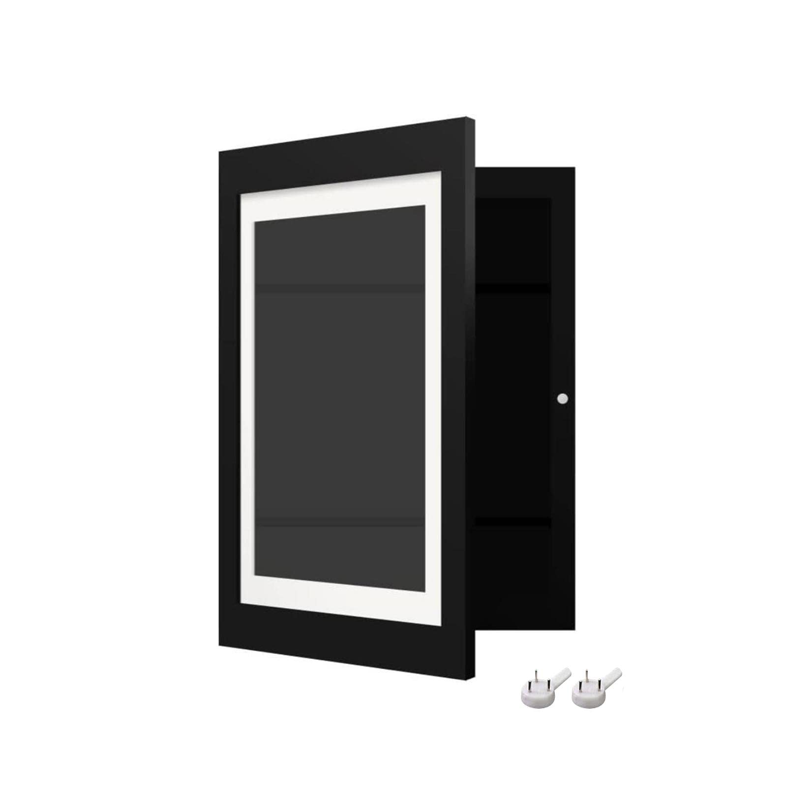 Kids Art Frames Front Opening Wooden for 3D Picture Crafts Award Certificate Black-image-2