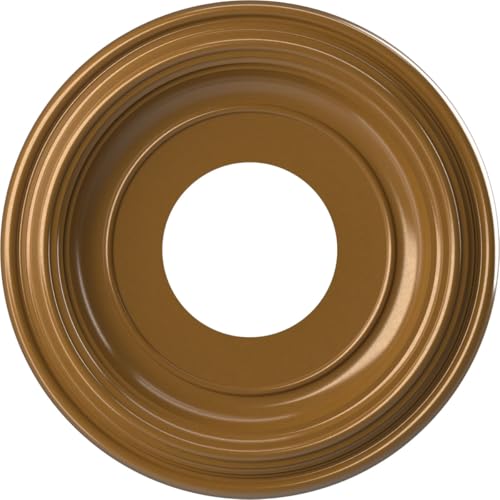 10"OD x 3 1/2"ID x 1 1/8"P Traditional Thermoformed PVC Ceiling Medallion (Fits Canopies up to 5 1/2"), Universal Aged Metallic Vintage Gold