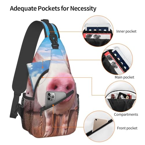 Mochila cruzada compacta EdWal con estampado deportivo de nieve 4