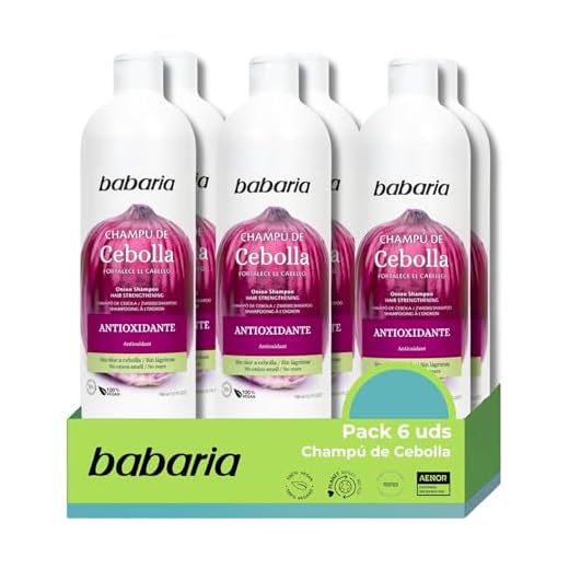 Champu Cebolla Babaria Pack 6 - Champu De Cebolla Babaria X6 700ml | Champú Cebolla Antioxidante | Shampoo De Cebolla Sin Olores