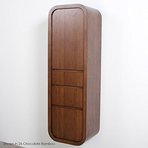 Wall-mounted tall cabinet with 3 drawers with finger pull openings, one adjustable shelf behind a single door, and rounded corners, 19"W, 15"D, 60"H