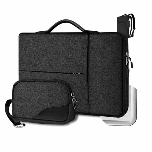 ZINZ Etui na laptopa 15.6-17 cali Smukły plecak z paskami i małą torbą Kompatybilny z MacBookiem HP Dell Lenovo Asus Acer MSI Razer Samsung i większością notebooków 15 15.6 16 17 cali,Czarny