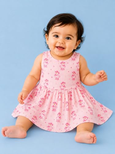 Image of Kidbea Bamboo Cotton Baby Girl Dress, Sleeveless Casual Wear Girls Frock