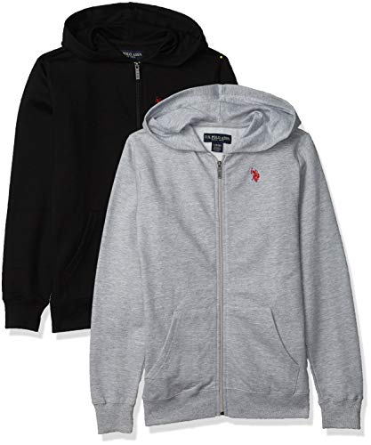 U.S. Polo Assn. Boys' Hooded Sweatshirt, Black, 4