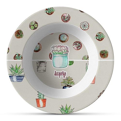 Personalized Cactus Plastic Bowl - Microwave Safe - Composite Polymer