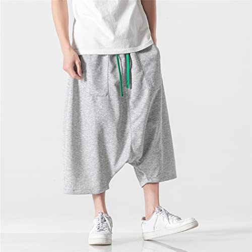 Pantalon large de style chinois homme jupe hip-hop ample gris clair 34-37 - 5