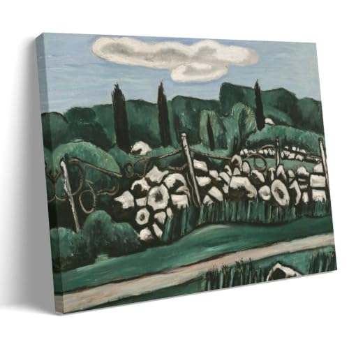 Paysage impressionniste Marsden Hartley Dogtown reproduction tableau campagne cadre 30x45cm