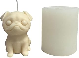 Candle Mold for DIY Crafting Candle Wax Soaps Moulds Pug Chocolate Mould Easy Release Silicone Mold Mold for Scented Candle Dog Lover Gift