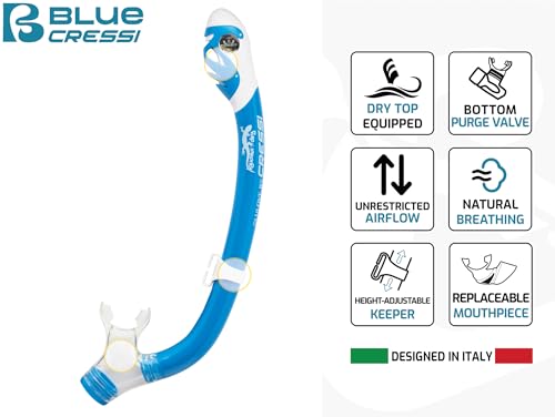 Cressi Youth Snorkel Set para Niños de 3 a 8 años - Aletas Cortas Ajustables, Máscara de Silicona, Snorkel Seco - Mini Bonete Pro Dry Set miniatura 4