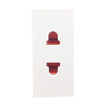 Rado Polycarbonate Modular 6 Amps 2 Pin electric Socket with Safety Shutter[1m] white color Set of 20 Pcs.