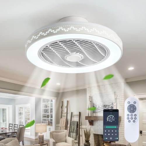 MOSSCO Ventilateur De Plafond Avec Lumière Et Télécommande - 6 Vitesses Et LED Réglables