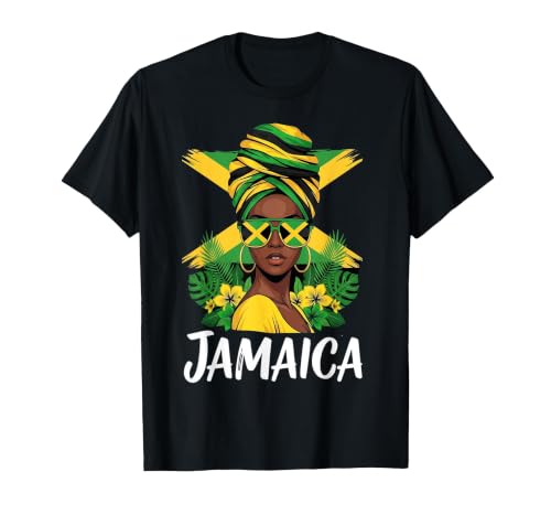 Proud Jamaican Afro Black History Month Woman Jamaica Flag T-Shirt, Men, Black, 3X-Large