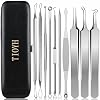 Professional Pimple Popper Tool Kit,10 PCS Blackhead Remover Kit,Extractor Acne Removal Kit for Easy Removal for Pimples,Comedone Extractor Tools for Removing Zit,Acne Removal Kit (Silver)