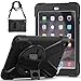 iPad Mini Case TSQ [iPad Mini 3 Case][iPad Mini 2 Case] Heavy Duty Rugged Protective Shockproof Cover With 360 Degree Rotating Stand, Handle Hand Strap/Shoulder Strap For iPad Mini case for Kids Black