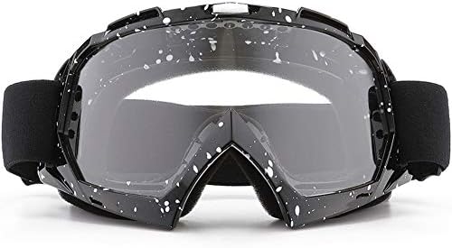 SPOSUNE Motorcycle Goggles, ATV Dirt Bike Off Road Racing MX Riding Goggle Anti-Scratch Dustproof Bendable UV400 Eyewear with Padded Soft Thick Foam,Adjustable Strap for Adults' Cycling Motocross