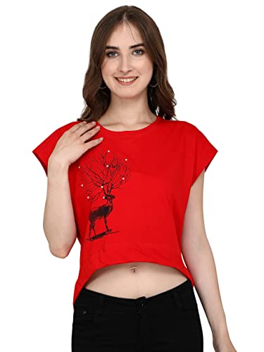 Image of Leriya Fashion Women's Haran Print Lycra with Animal Print Design on Half-Sleeve Regular Fit Office wear,Casual wear Top