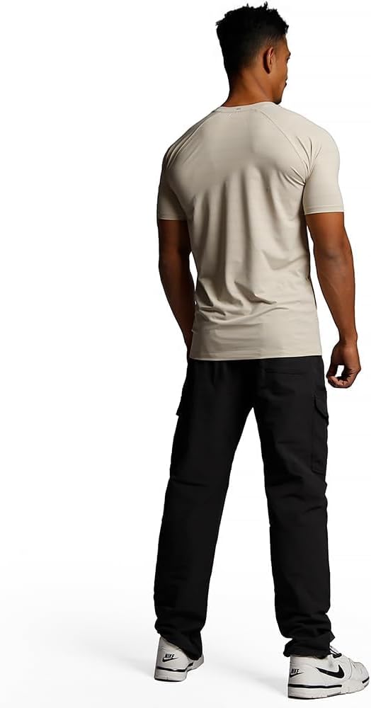 Men Muscle Fitness Quick Dry T-Shirt - Moisture Wicking Perforated Slim Fit Gym Top with Reflective Logo
