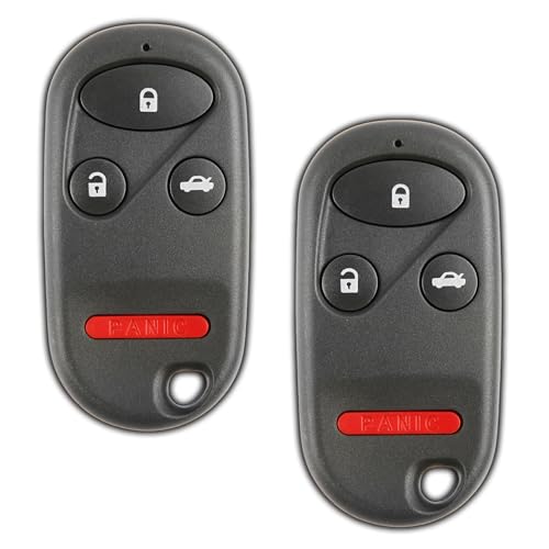 2X KeylessOption Key Fob Replacement for 1998 1999 2001 2002 2003 Honda Accord Acura TL Remote, 4-Button KOBUTAH2T, Programming Guide Included