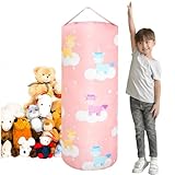 Très grande capacité : le pouf mesure jusqu'à 39,4 pouces, présente un motif rayé élégant et dispose d'un espace intérieur extra large qui peut facilement contenir des dizaines de jouets en peluche de taille moyenne. En même temps, il peut également stocker un grand nombre d'articles souples tels que des couvertures et des draps, répondant facilement aux besoins de stockage de la famille.