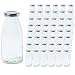 Produktbild Vitrea 48 leere Glasflaschen 250ml Schraubverschluss Silber - Milchflaschen, Saftflaschen, kleine Flaschen zum Befüllen mit Deckel - für Milch, Saft, Smoothies, Öl - 48 Stück, TO43, Hansa
