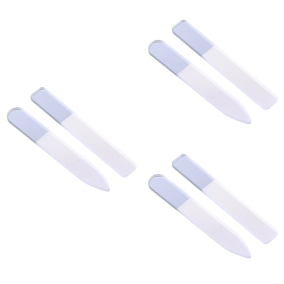 minkissy 6pezzi Cristallo Unghie Professionale Doppia Faccia Strumento Per Manicure Art Con Design Compatto e Custodie Portatili Per Unghie Lisce e Eleganti