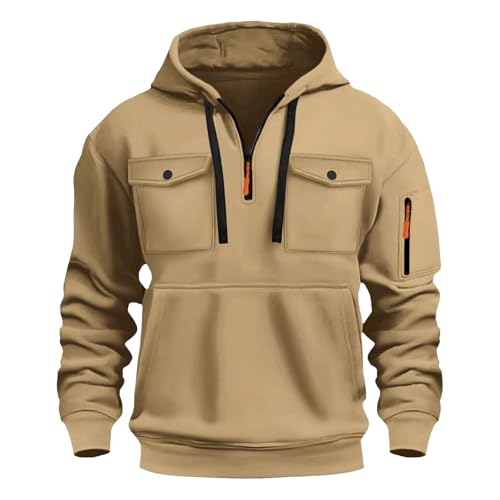 Mens Tactical Sweatshirts Hoodies Fleece Military Cargo Pullover Sports Winter Outdoor Solid Sweatshirt with Pocket2