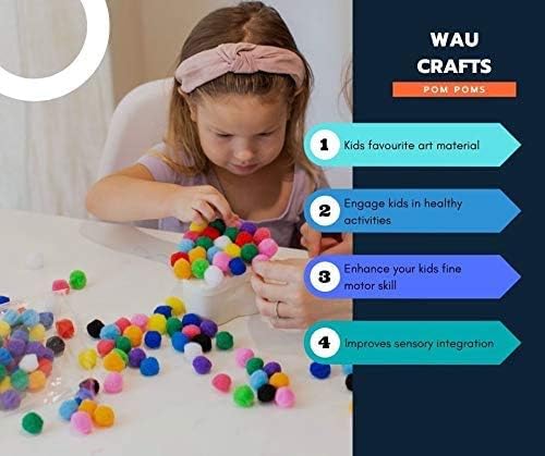 100pcs 2 inch Craft Pom Pom Balls Multicolored - Very Large Pompoms for Crafts Art DIY Project