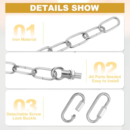 PATIKIL 6 ft Light Fixture Chain 2Set Lighting Chain Metal Looping Link by PATIKIL - Used condition - Image 3