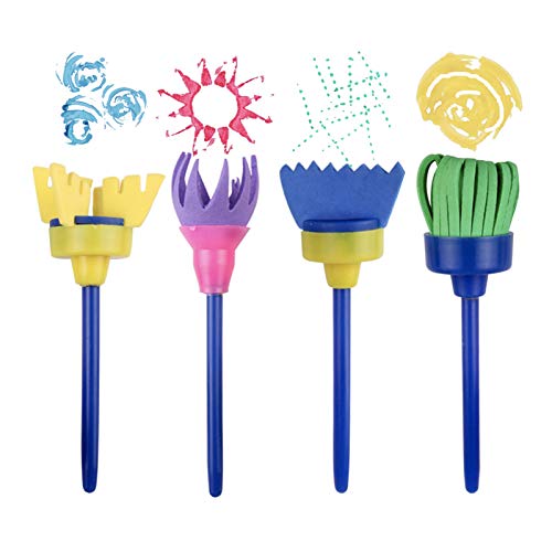 Yallfairy Washable Paint Brushes Set For Toddler Kids Early Learning Toys Finger Paints Sponges Art Supplies Gifts -Nontoxic-100% Baby Safe #TOP2