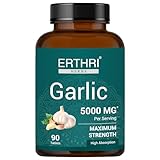 ERTHRI Odorless Garlic Fresh Tablets 5000mg (90 Count), Herbal Supplement with Pure Extracts, No Preservatives & Gluten-Free, Made with Natural Ayurvedic Formula-Pack of 1 (90 Count)