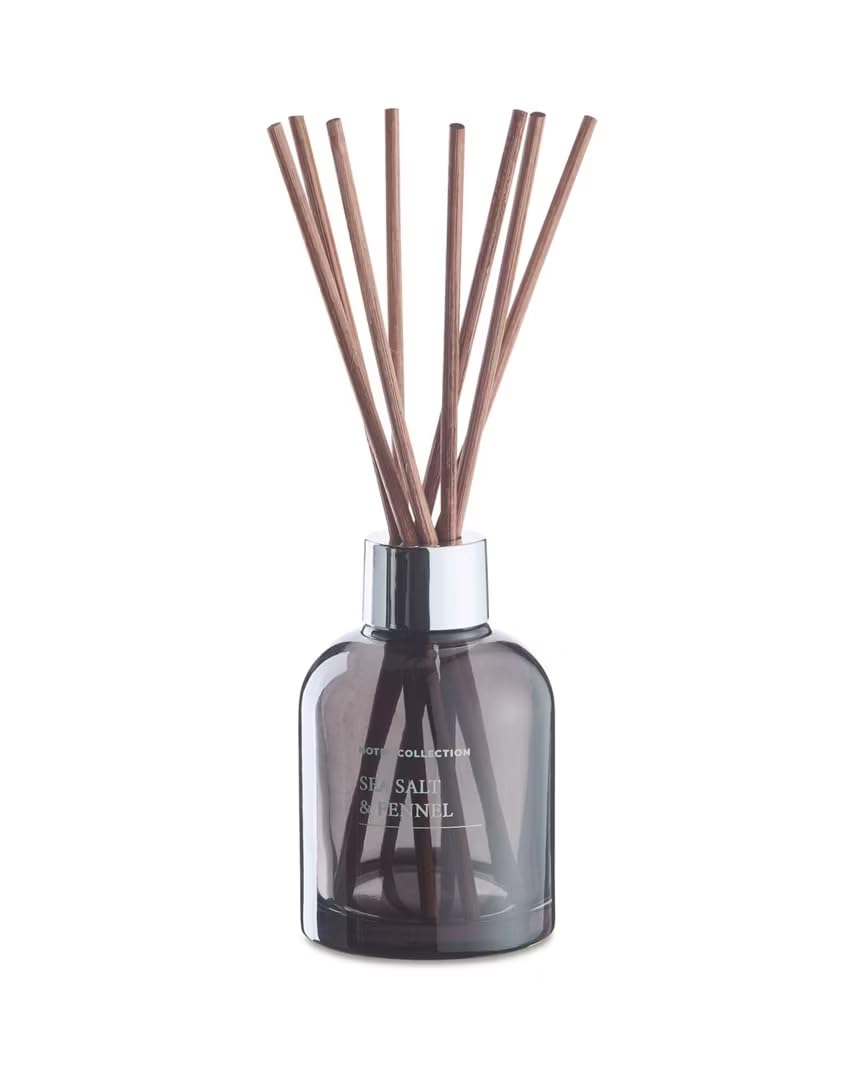 ark future Hotel Collection Scented Reed Diffuser - Long-Lasting Fragrance for Home & Office - Elegant Glass Vessel, Relaxing Aroma for a Soothing Atmosphere | 150mL (Sea Salt & Fennel)