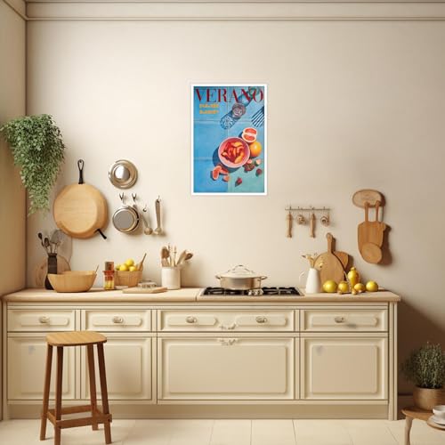 Naviweek Retro Verano Posters 70S Relax Travel Vacation Botanical Still Life Kitchen Art Coastal Summer House Healthy Fresh Orange Fruit Food Prints For Home Bedroom Dorm Wall Decor 12X16In Unframed thumb #1