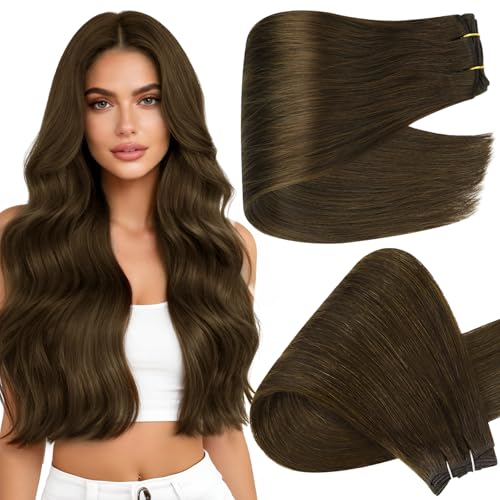 Image of Full Shine 22 Inch Weft Hair Extensions 130G Invisible Sew In Remy Hair | Invisible Weft Extensions, Remy Straight Hair Weft, Add Volume, Everyday Wear, Women Looks
