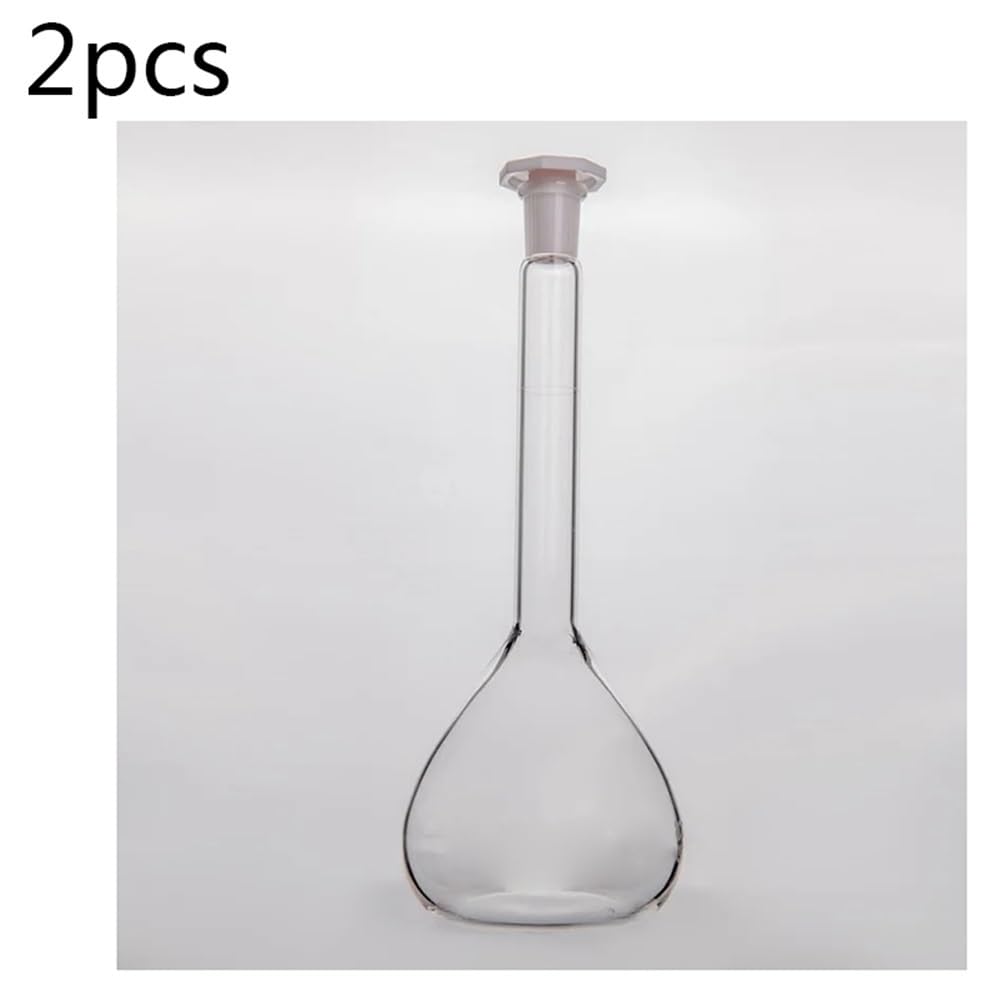 Vetreria da laboratorio Pallone volumetrico trasparente con tappo in plastica in vetro borosilicato F81(2pcs 150mL-F810150SP)