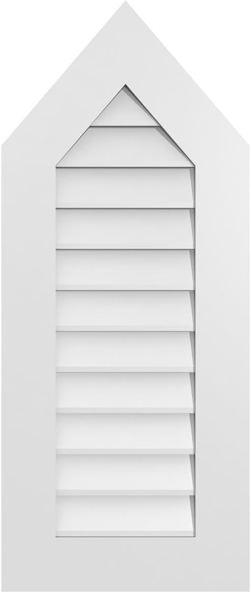 GVSPE16X3801SN-14 Peaked Top Standard Frame, Primed Tan Signature Series Surface Mount Gable Vents, 16-in. W x 38-in. H