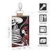 RLDOBOFE Rose And Skeleton Leather Key Case,Fashionable Credit Card Holder Slim Multi Card Keychain Pouch Travel Portable Keychain Wallet
