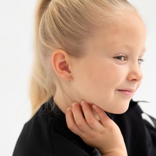 925 Sterling Silver Orange Enamel Pumpkin Jack O' Lantern Safety Screw Back Earrings For Little Girls - Children's Spooky Halloween Pumpkin Accessories - Halloween Earrings For Girls2