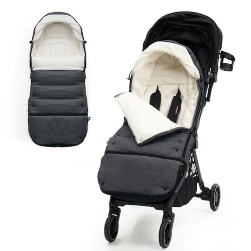 Momcozy Stroller Footmuff Universal | Easily Attaches to Most Strollers | Ultra-Plush,Weather-Proof Stroller Sleeping Bag | Deluxe Warm Stroller Bunting Bag | Extendable Cover Winter | Adjust-Buckle by Momcozy - Used condition - US$66.37
